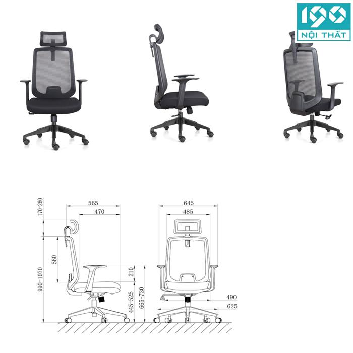Ghế xoay nhập khẩu FMX851TD