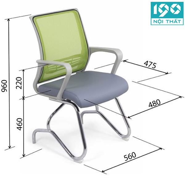 Ghế họp chân quỳ 190 GQ12B