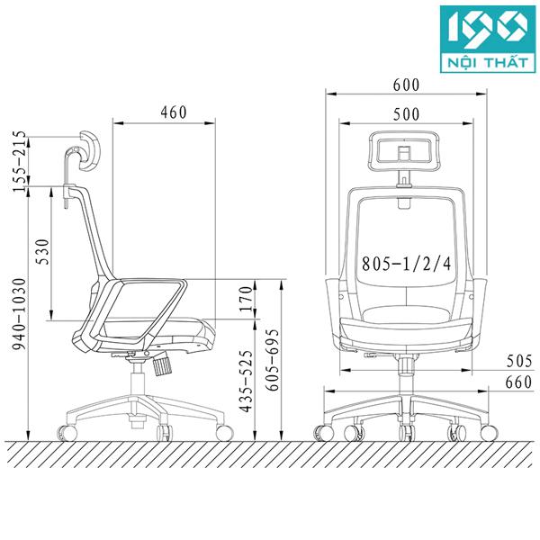  Ghế xoay lưới nhập khẩu FMX805TD