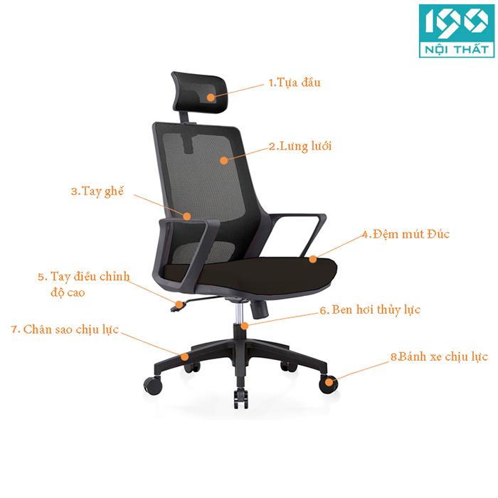  Ghế xoay lưới nhập khẩu FMX805TD