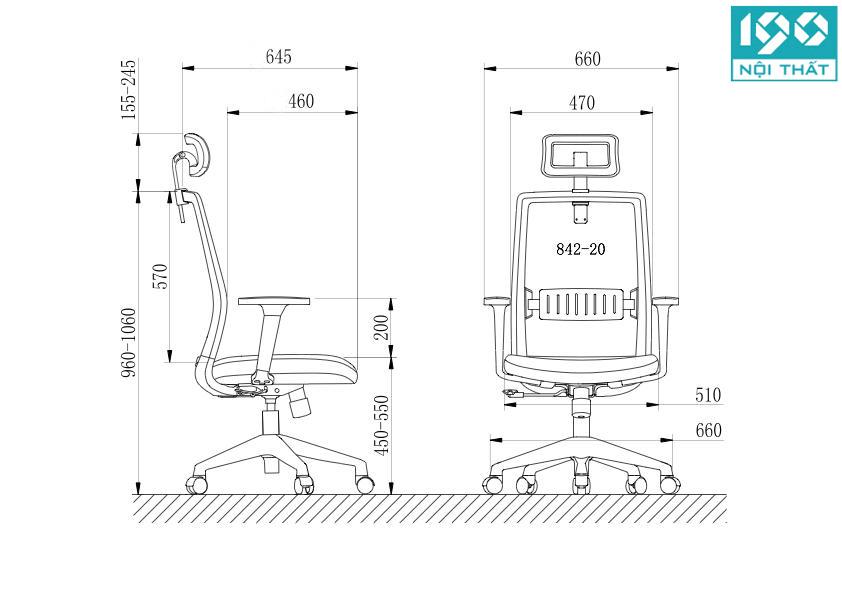  Ghế xoay lưới nhập khẩu FMX842TD