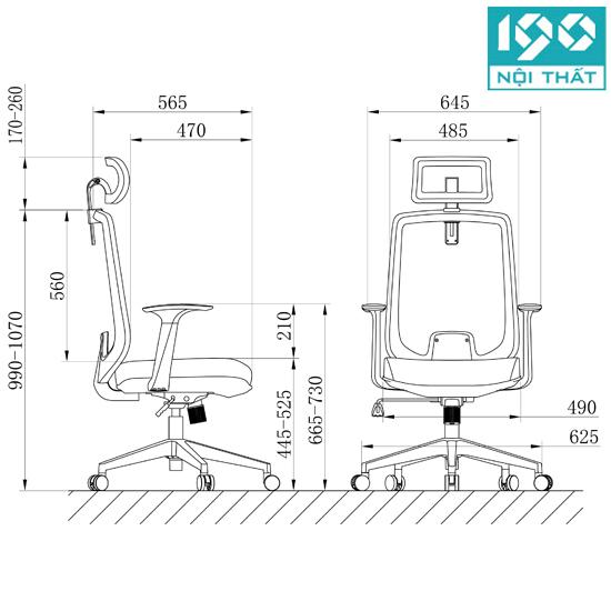 Ghế xoay lưới nhập khẩu FMX851TD
